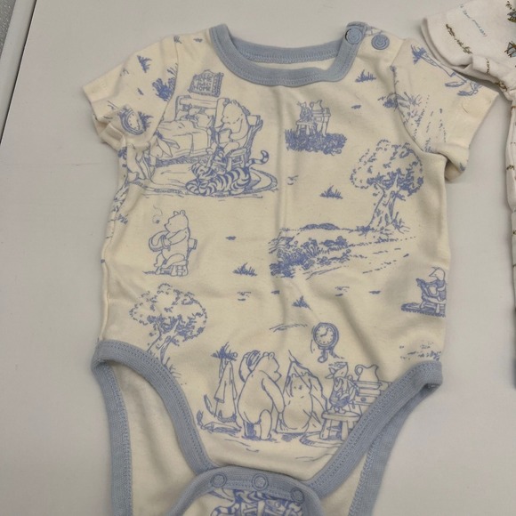 Classic Pooh Disney Baby Clothes Set 3-6 Months Bodysuits Pants Footed Sleeper - Picture 2 of 12